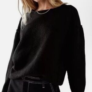 Free People Care Eastwood Tunic Black Sweater Size xs